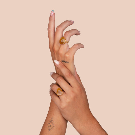 Geode ringen paar 'Radiate' - Ethereal Souls collectie